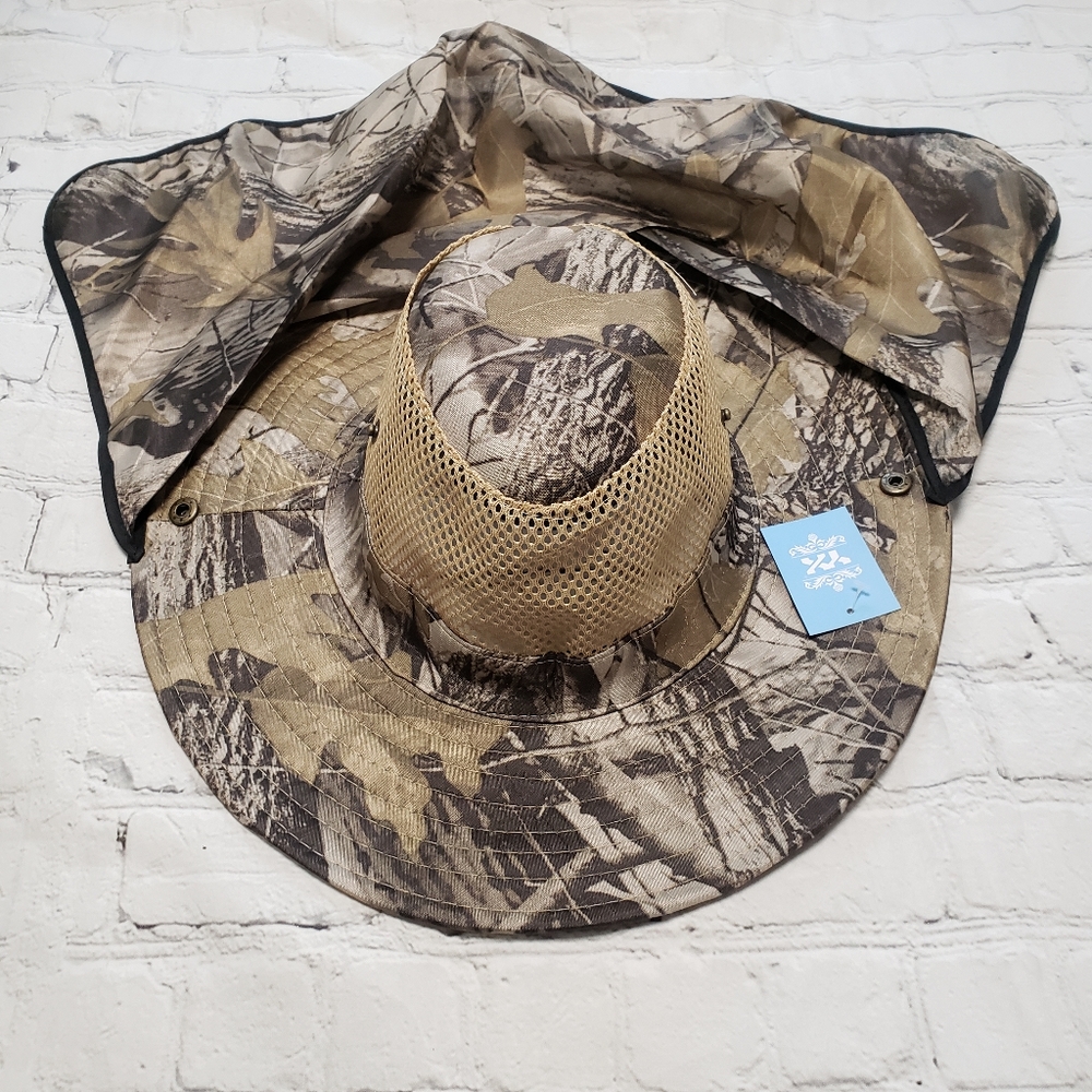 Khaki Camouflage men's sun hat.